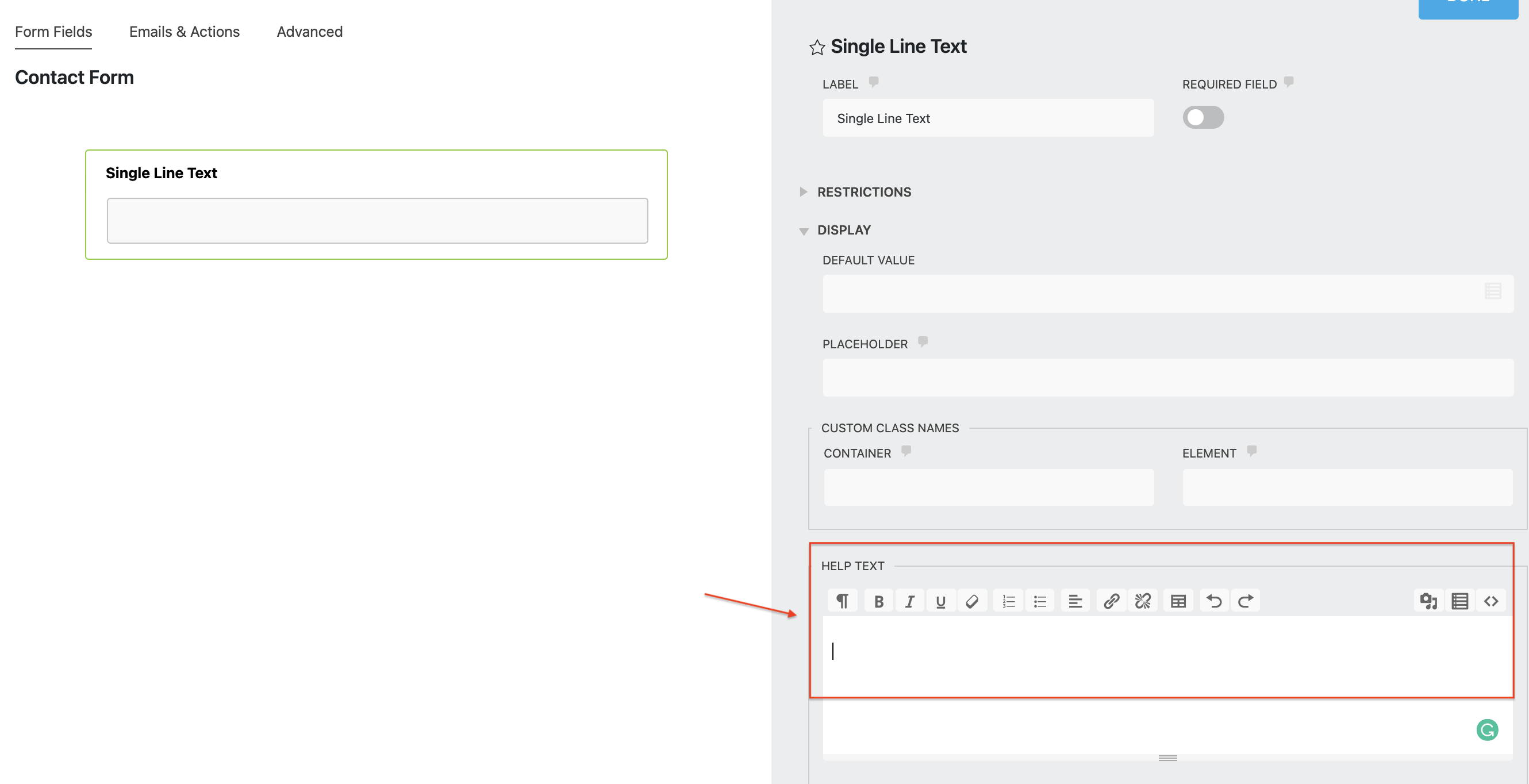 help text ninja forms
