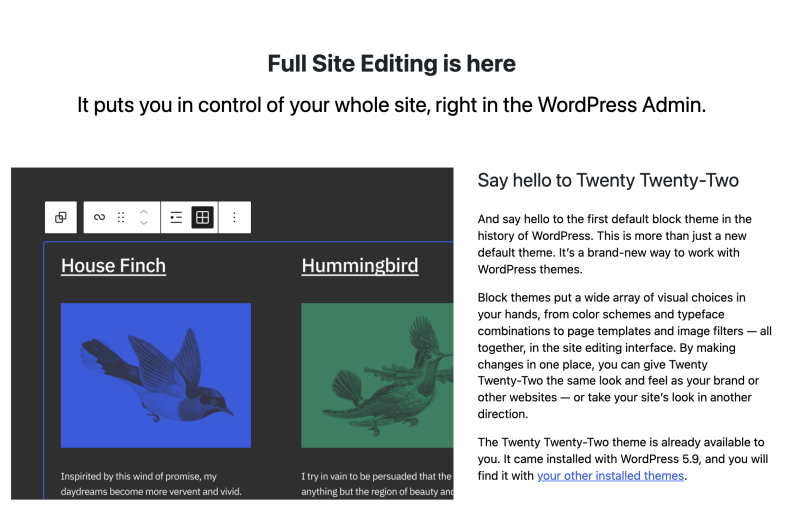 WordPress Full Site Editing