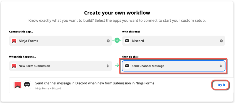 Zap workflow for Zapier