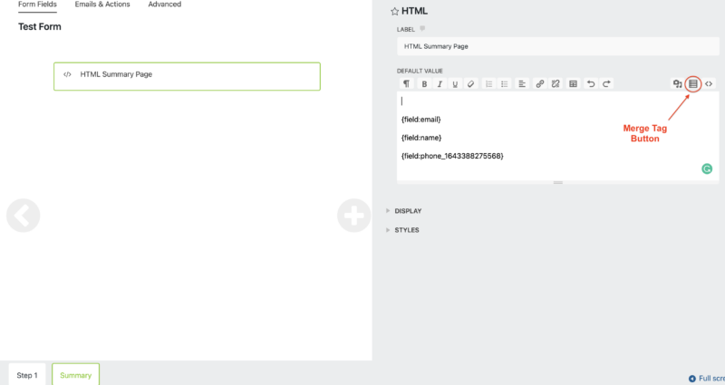 Preview Page in Ninja Forms