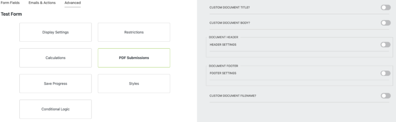 pdf form submissions