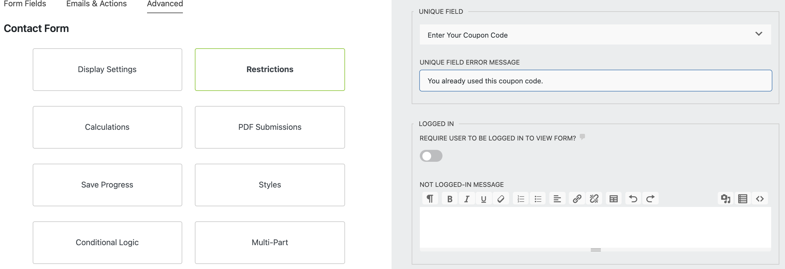 coupon code single use only
