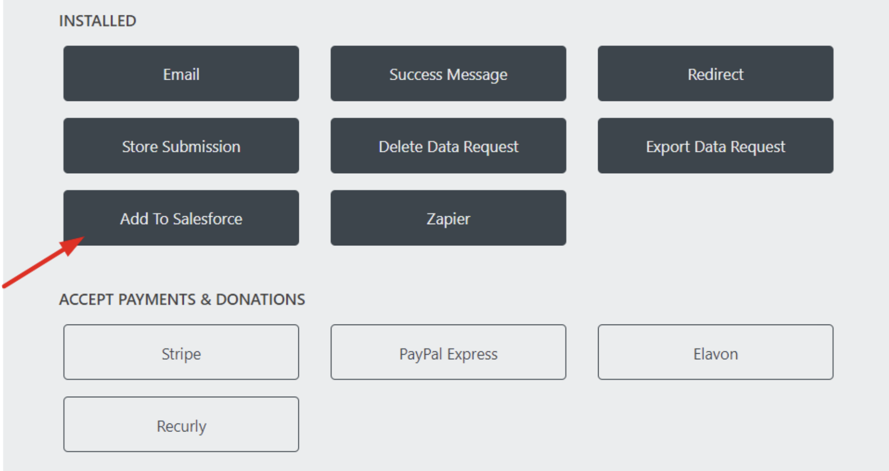 integrate salesforce to wordpress