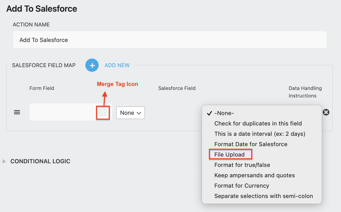 Sending files from Ninja Forms to Salesforce