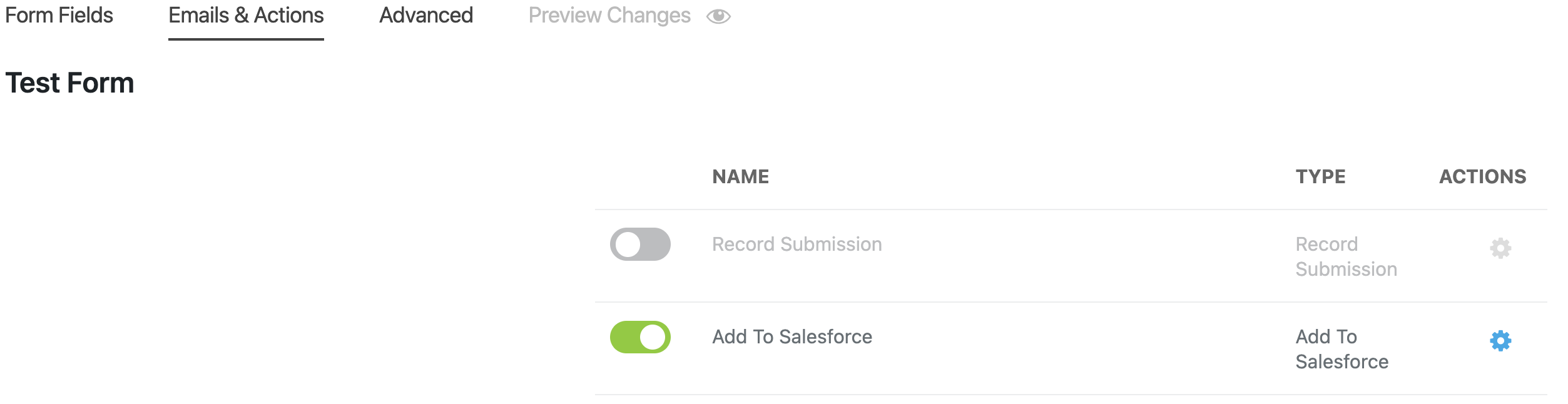 Sending data to Salesforce