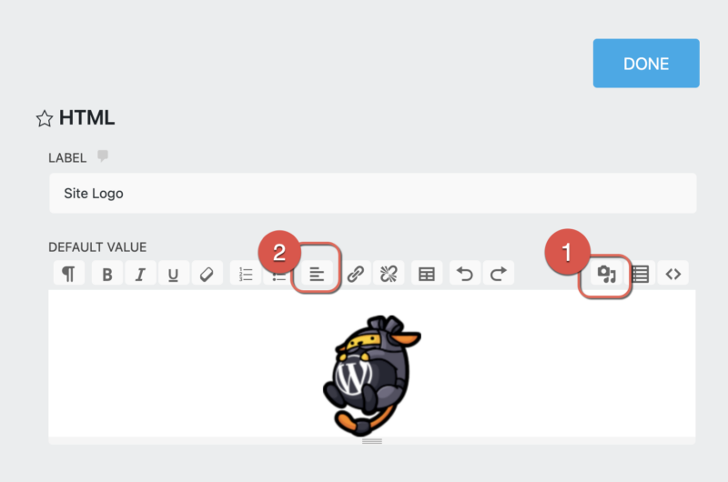 Adding Logo via HTML field