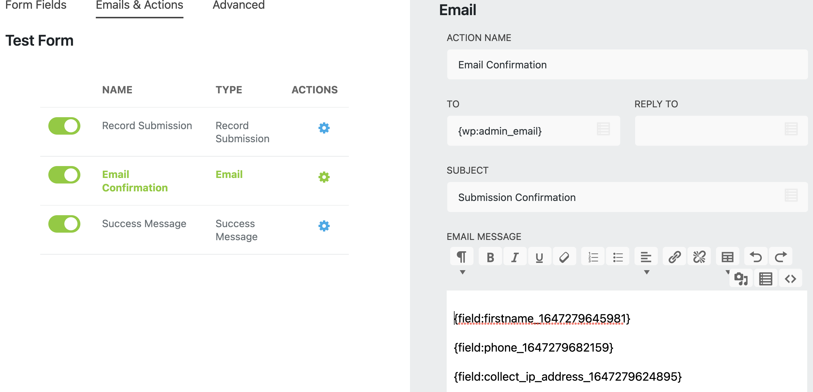 collect IP address on WordPress form