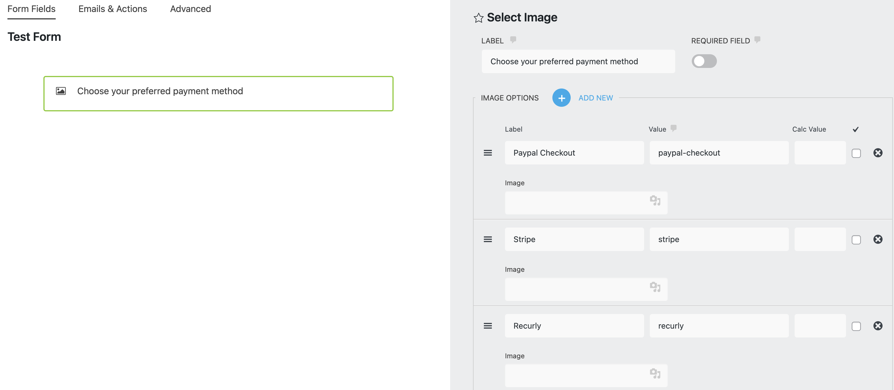 select payment method