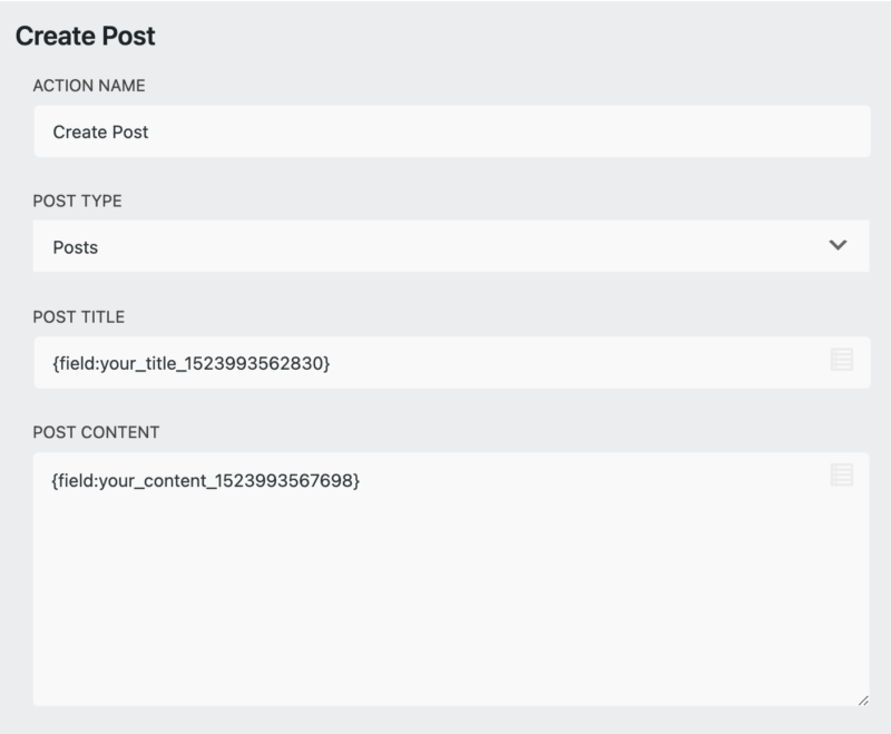 Create Post action mapped, notifications for user-published posts