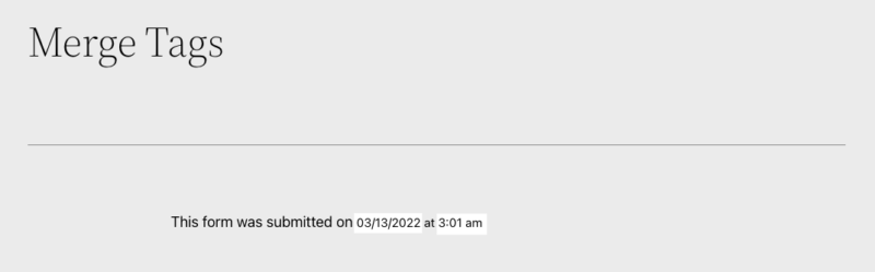 Date and Time Merge tags, merge tag examples