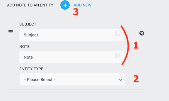 add note to entity setting