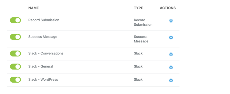 Multiple Slack actions