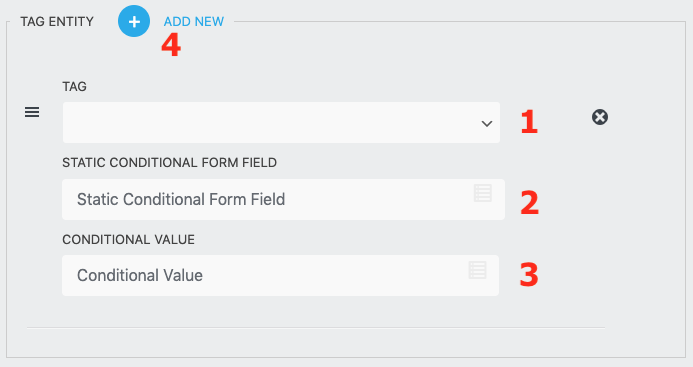 settings to add a tag to the entity