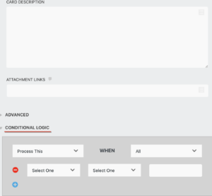 Conditional Logic section of Trello action