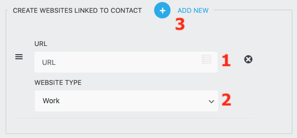 add contact website settings