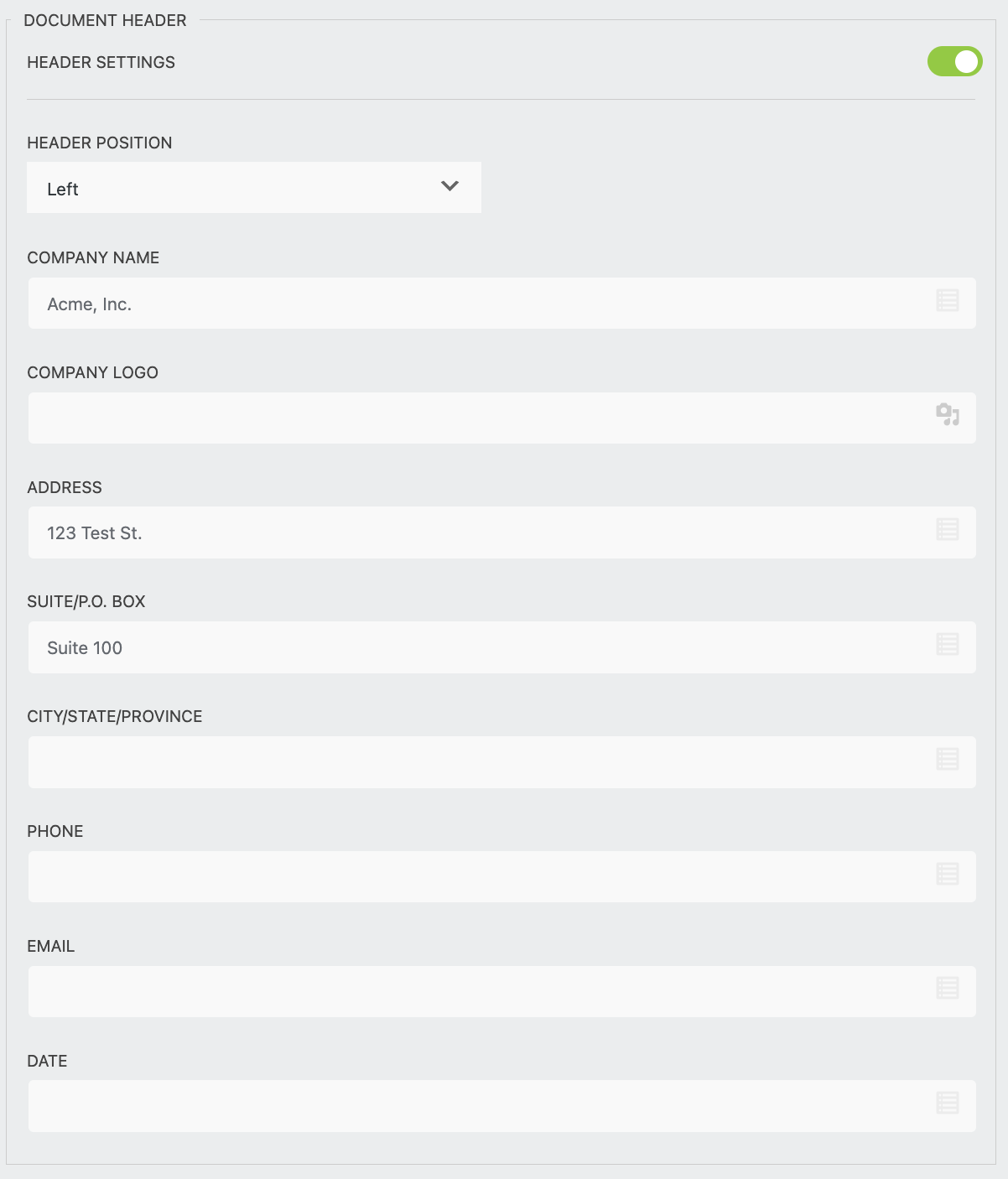 customize PDF order receipt
