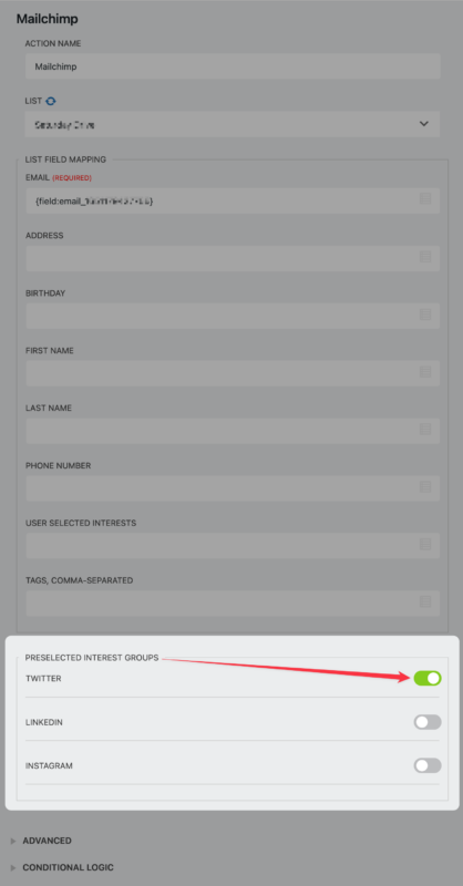 Preselected Interest Groups