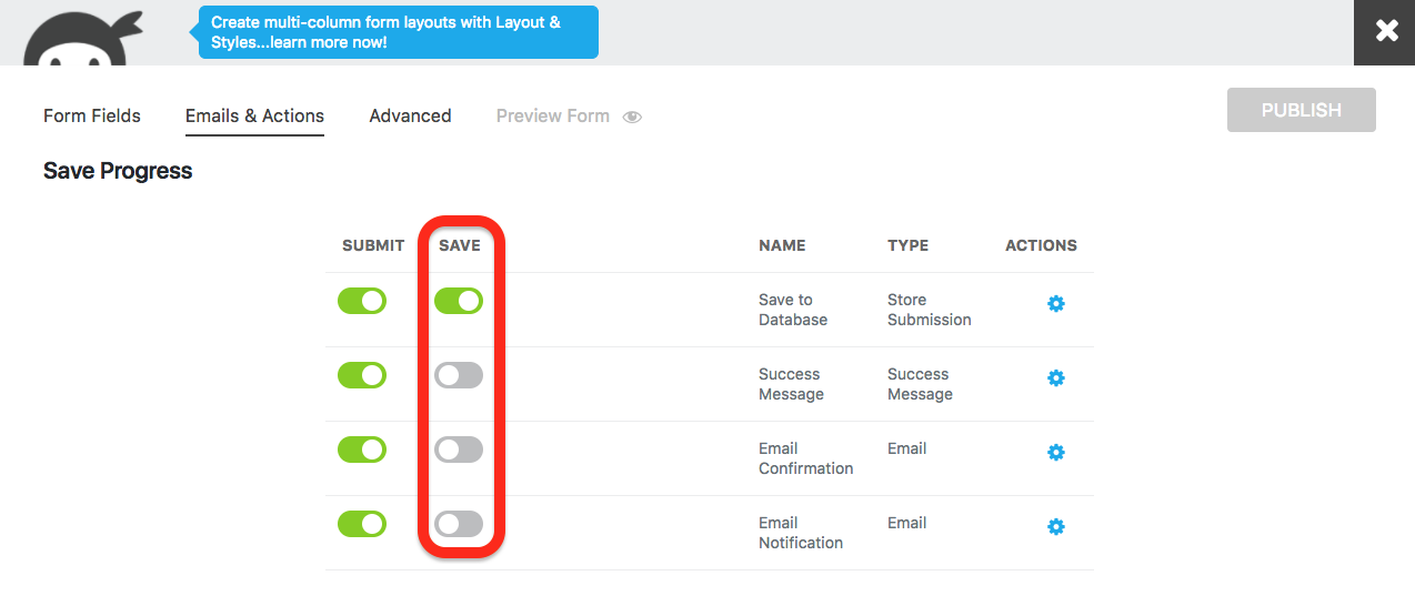 save progress submission management