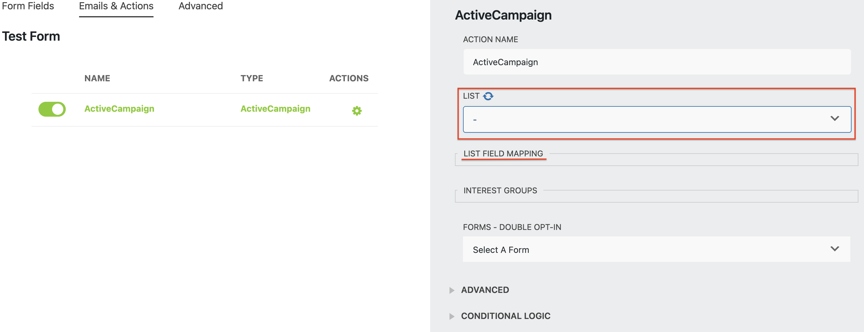 connecting ActiveCampaign to WordPress forms
