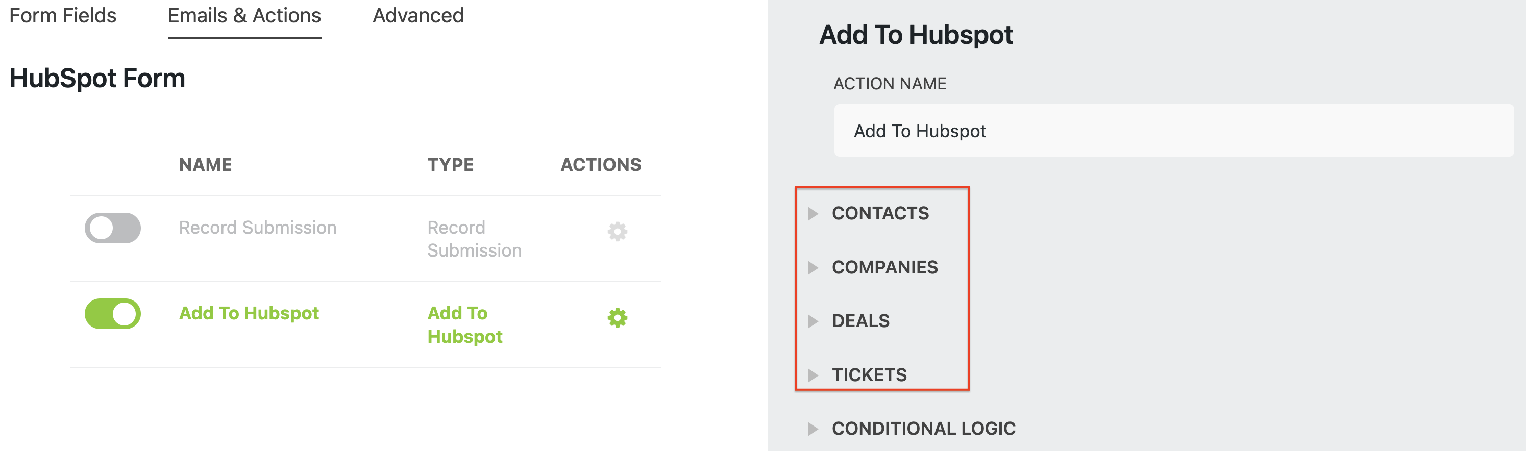 Create Hubspot from from WordPress form