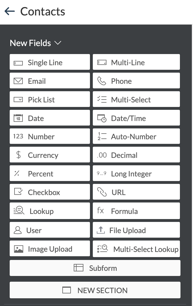 Creating custom fields in Zoho CRM