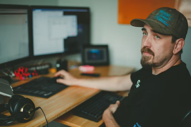 Justin working from home, month of may