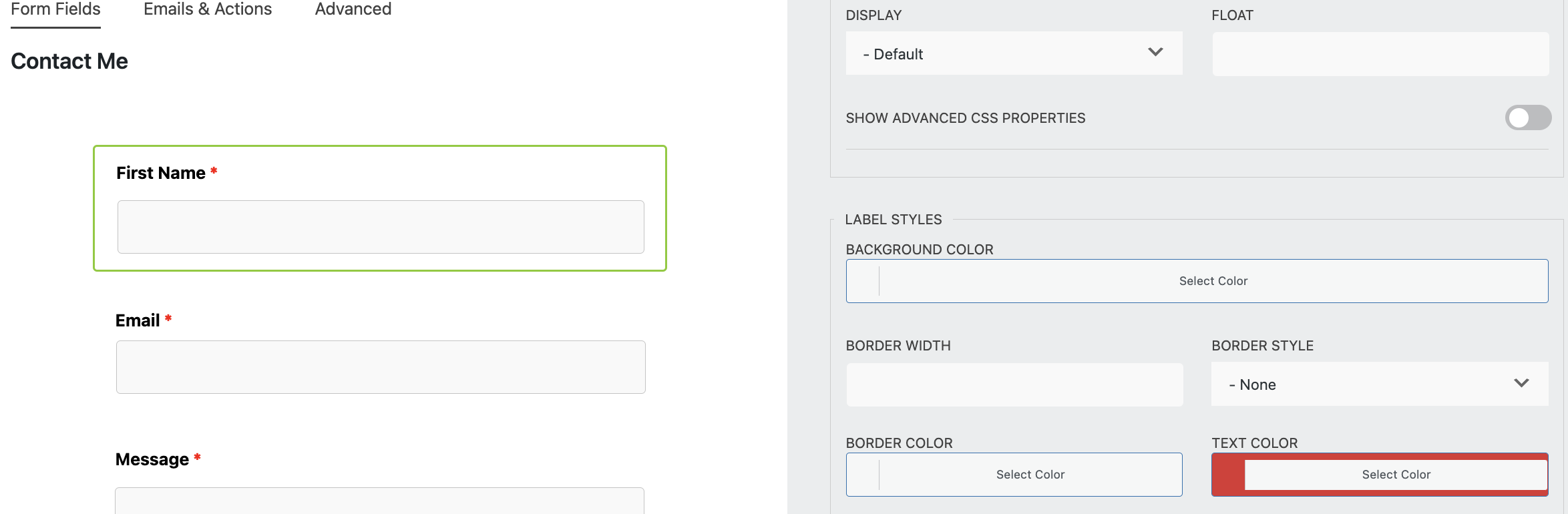 styling your wordpress form