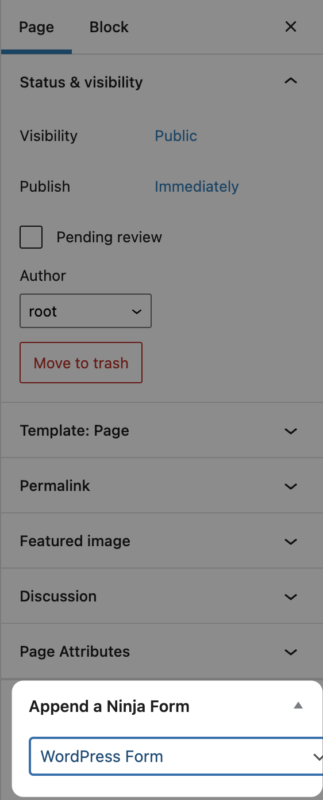Append a Ninja Form WordPress form meta-box