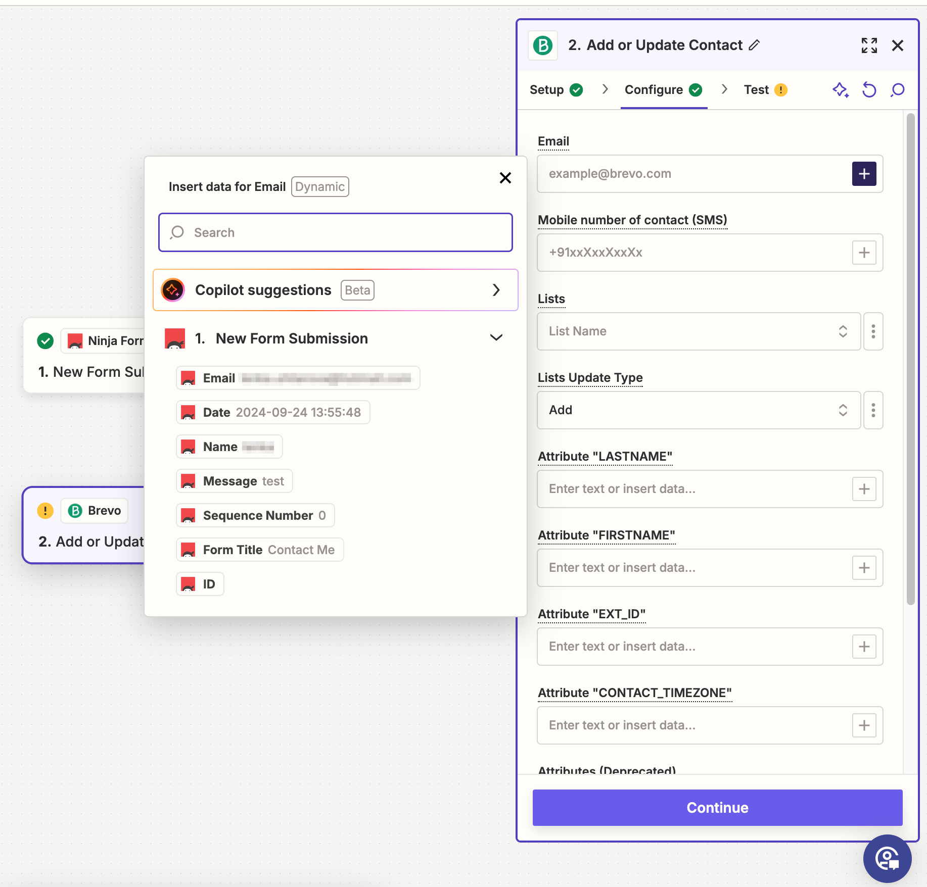brevo mapping fields