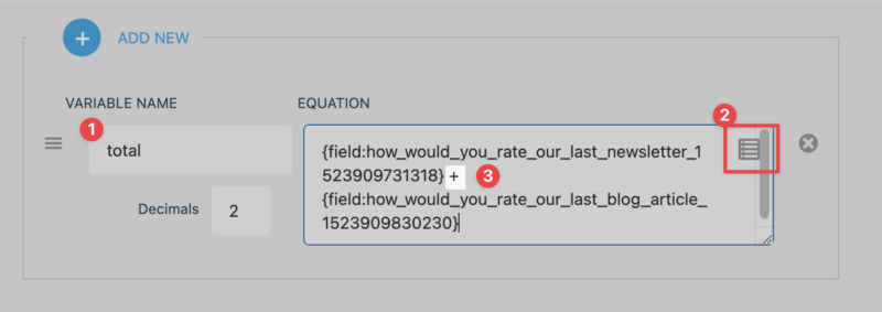 Adding fields to the calculation 