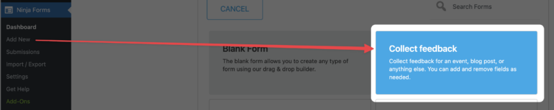 Ninja Forms Collect Feedback Template