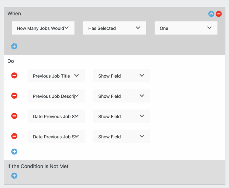 Dynamic field example with Conditional Logic