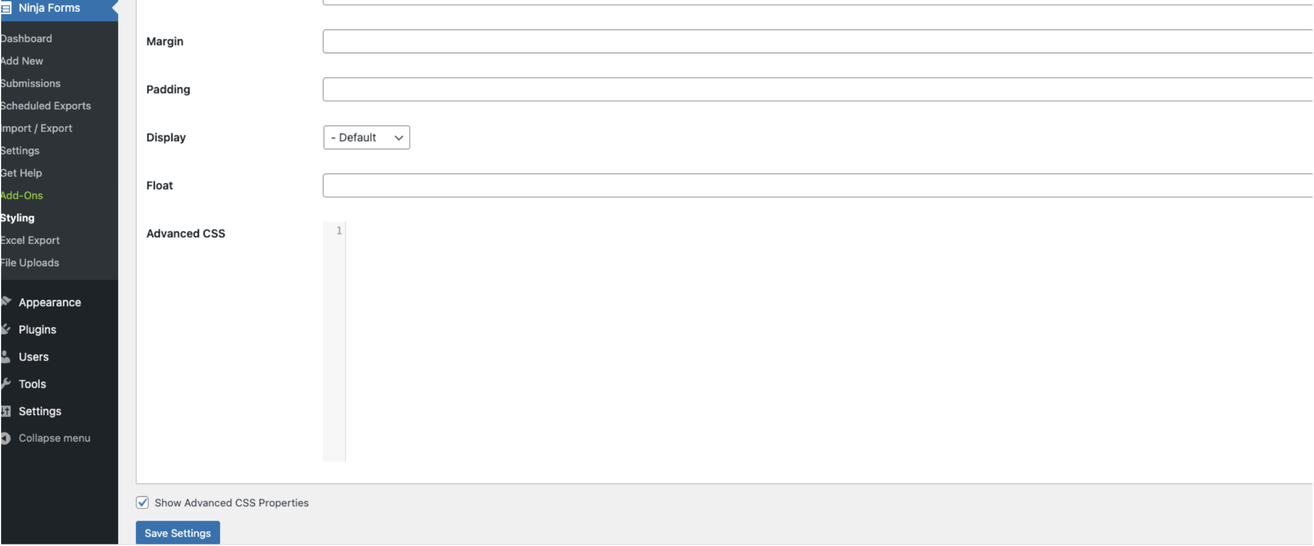 font editing ninja forms