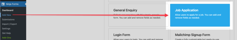 Ninja Forms Job Application Template