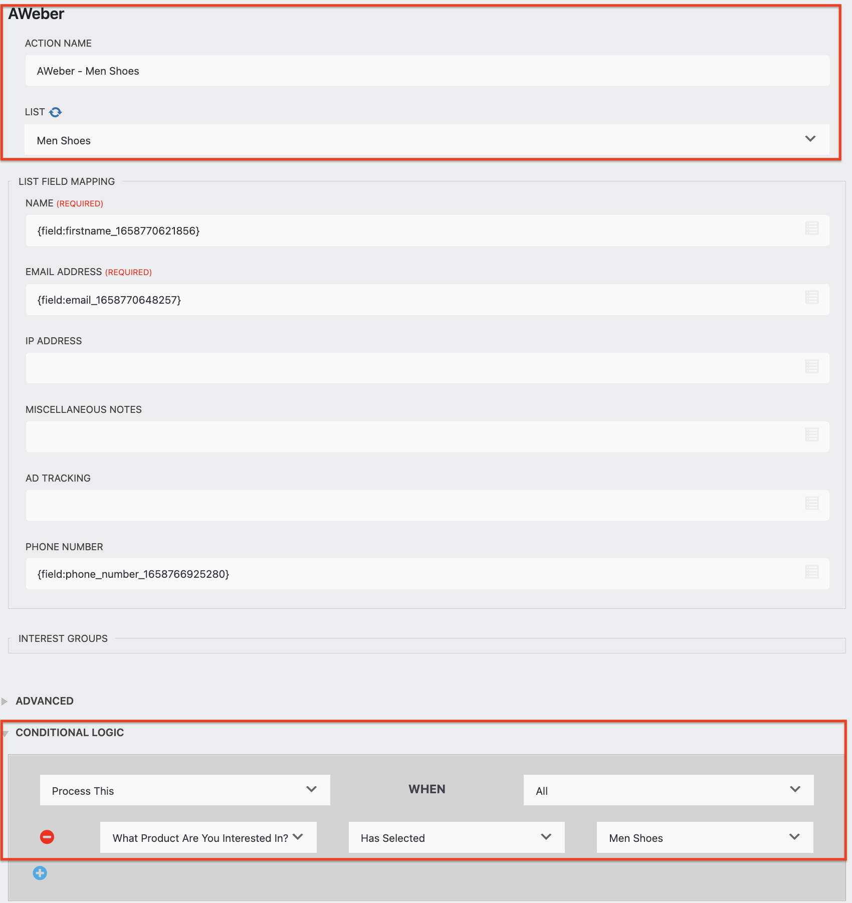 conditional logic triggers