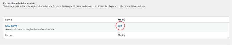 Forms with Scheduled Exports