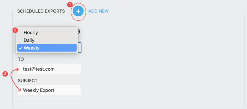 Form Schedule Export Settings