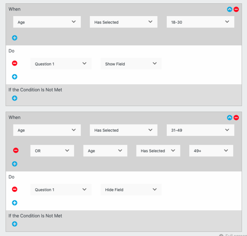 Questionnaire conditional logic