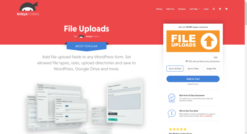 File Uploads Product Page