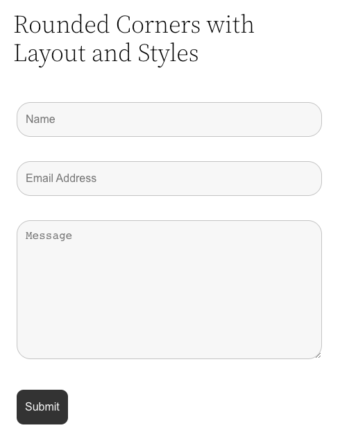 border radius being added to WordPress form fields