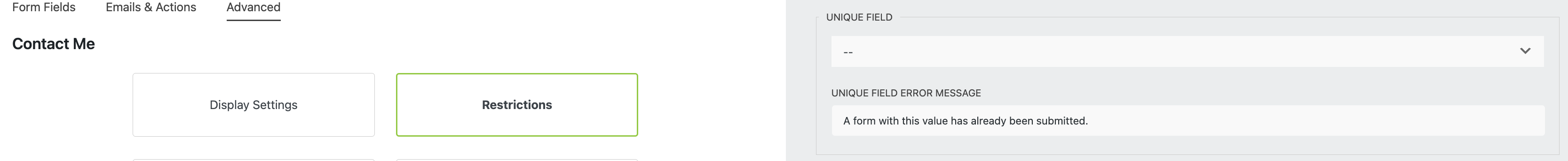 unique field validation