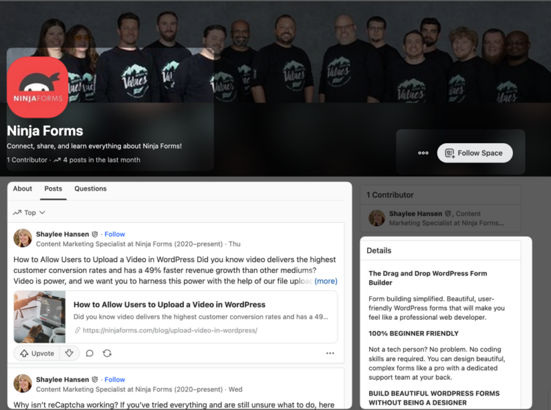 Quora Ninja Forms page