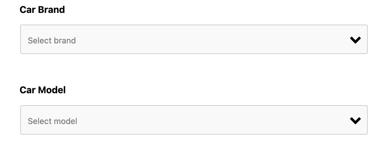 select field in wordpress forms