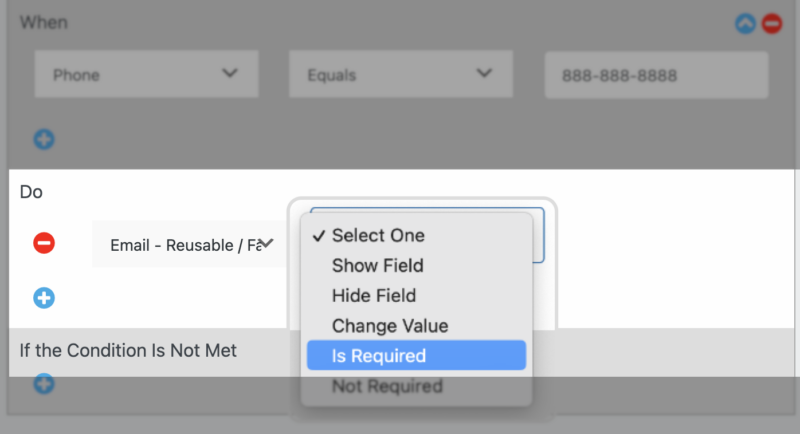 Set the required form field to Is Required or Not Required