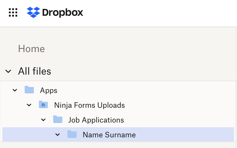 dropbox dynamic folders