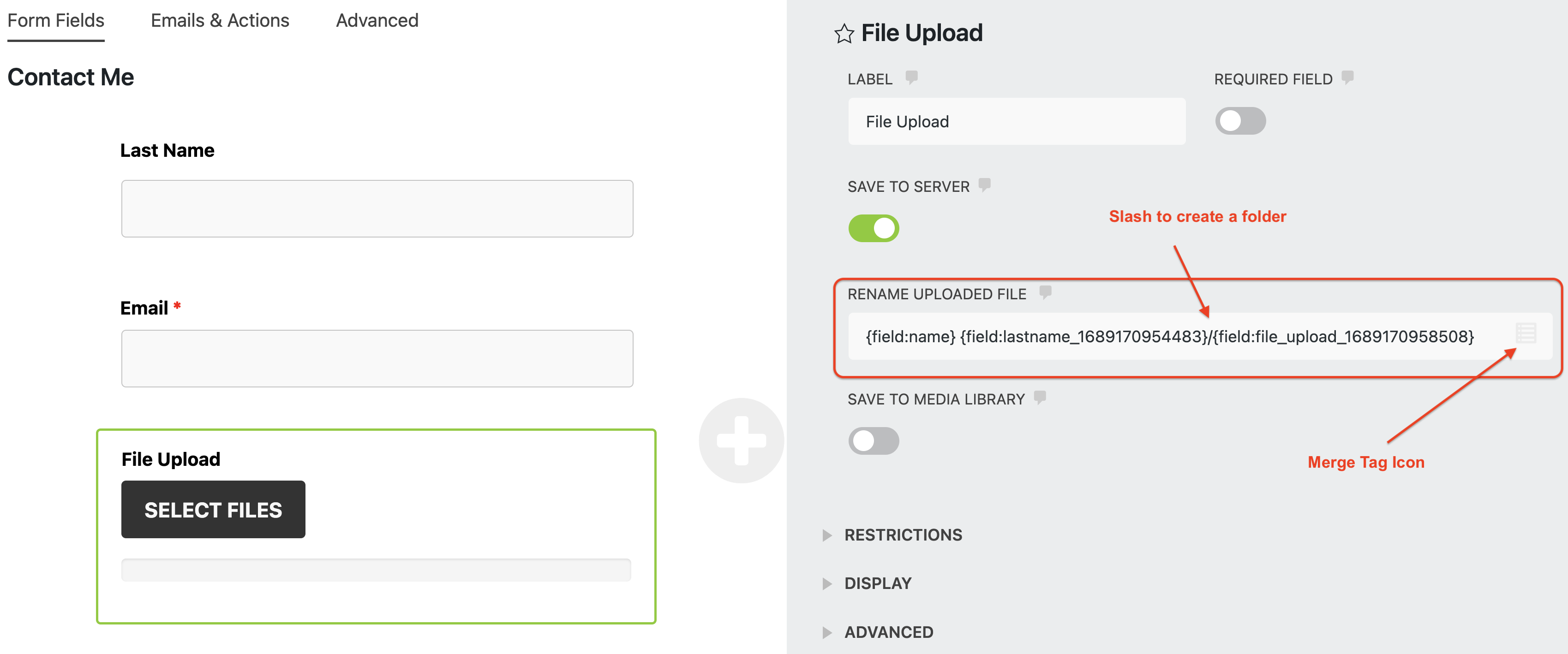 create dynamic folder for wordpress user