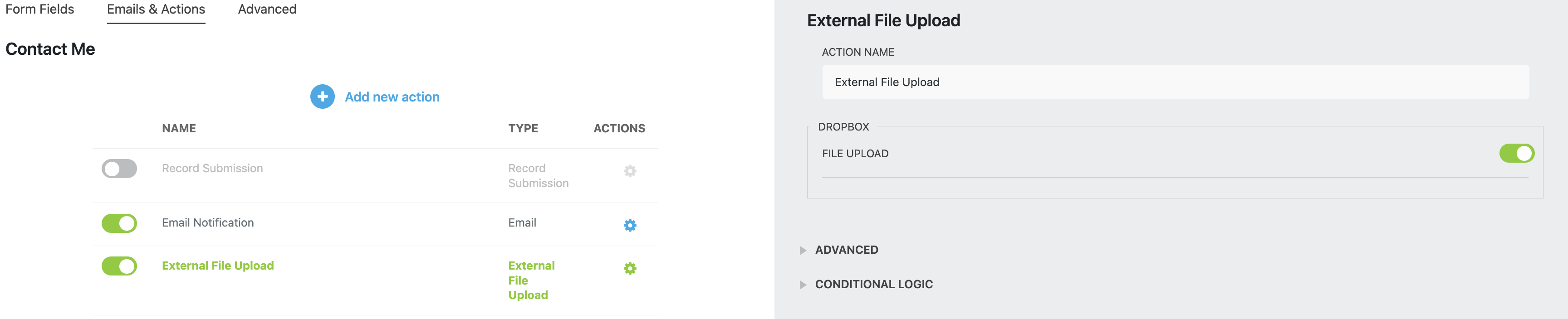 external file upload