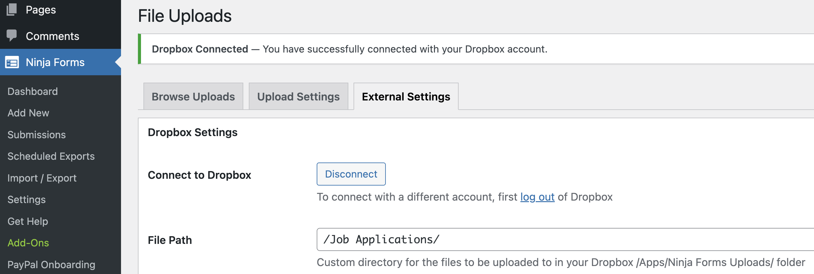 how to create a custom directory for external file upload