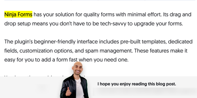 Neil Patel Ninja Forms quote