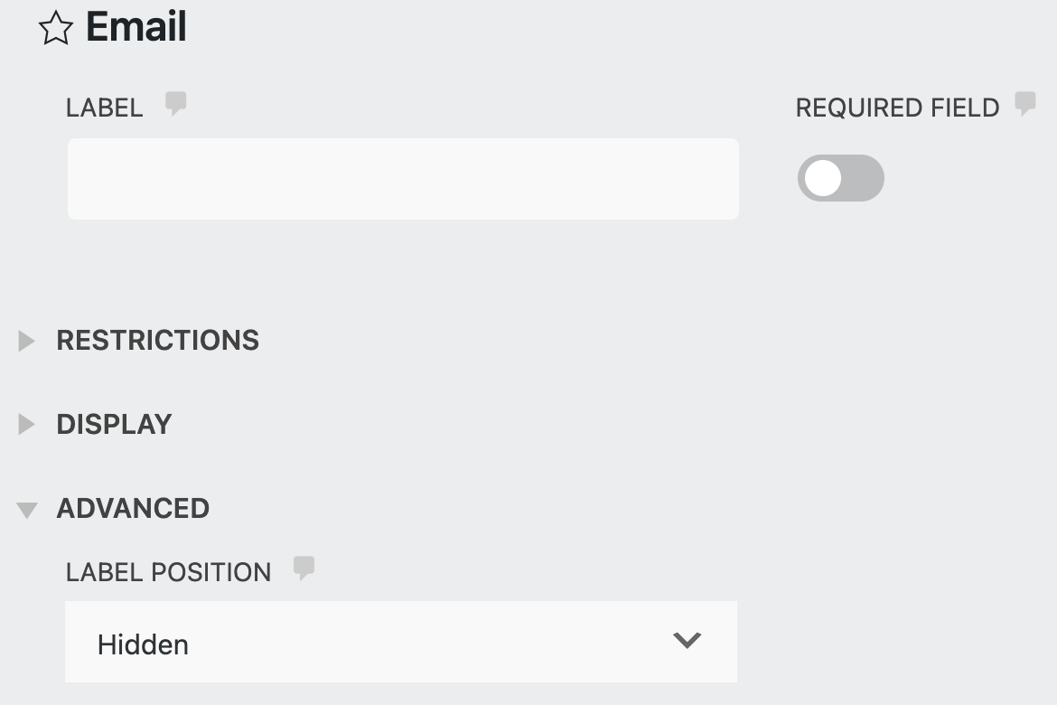 hide form label in wordpress